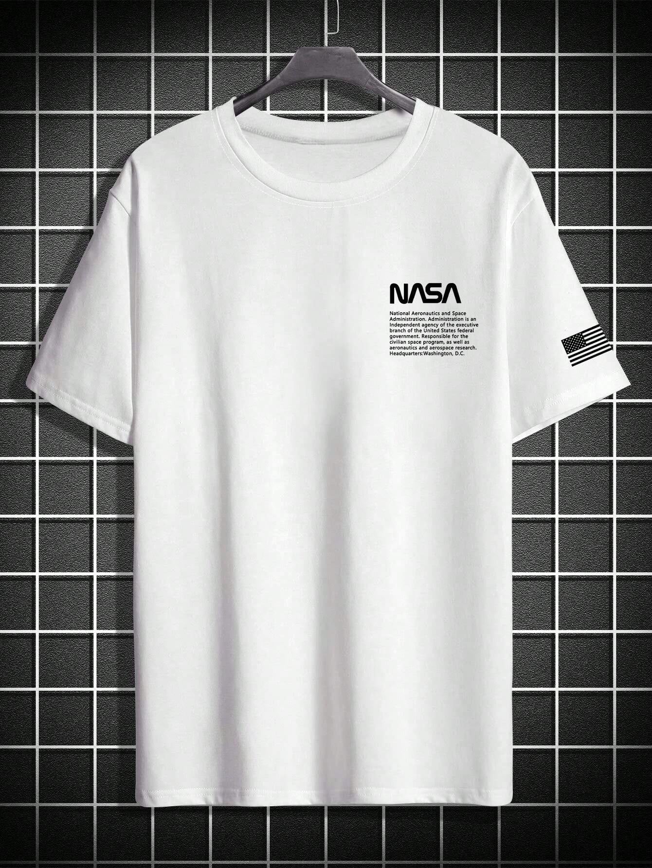 Manfinity Homme Men'S round Neck T-Shirt with Slogan Print