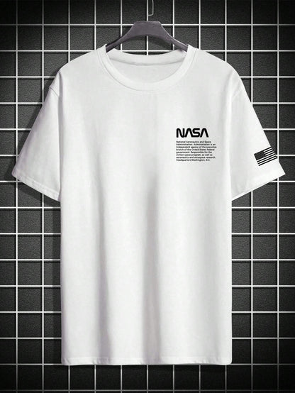 Manfinity Homme Men'S round Neck T-Shirt with Slogan Print